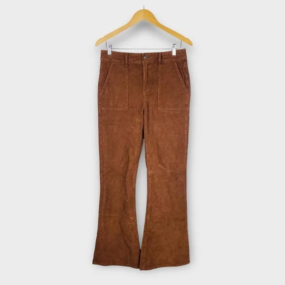 NEW AE Corduroy Super High-Waisted Flare Pant Brown Corduroy size 10 - Picture 2 of 14